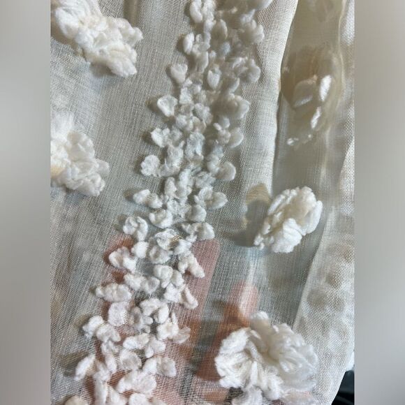 Dress by Vernacular, mini to knee, ivory cream with gorgeous floral poofs Medium - Picture 7 of 16